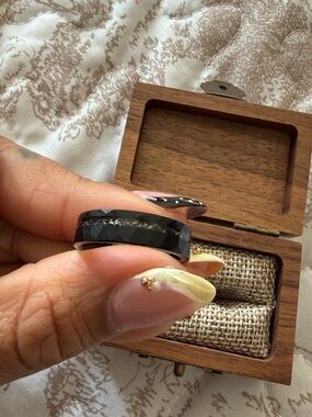 Black Faceted Tungsten Ring - Modern Men's Band